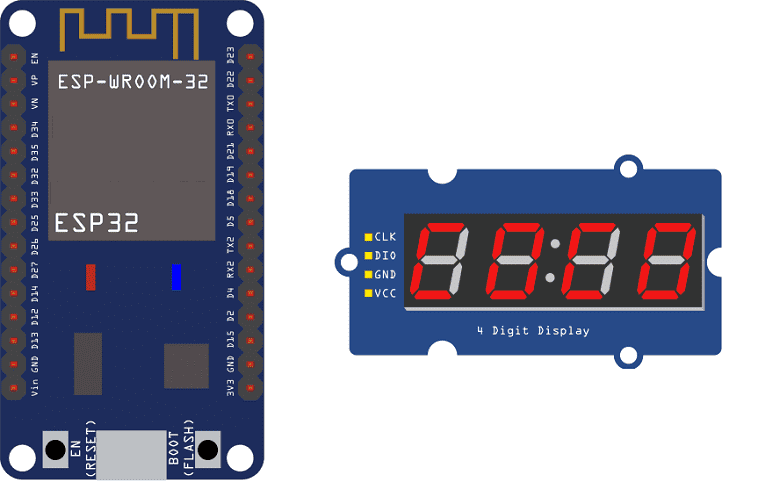 Display a number on TM1637 display with ESP32