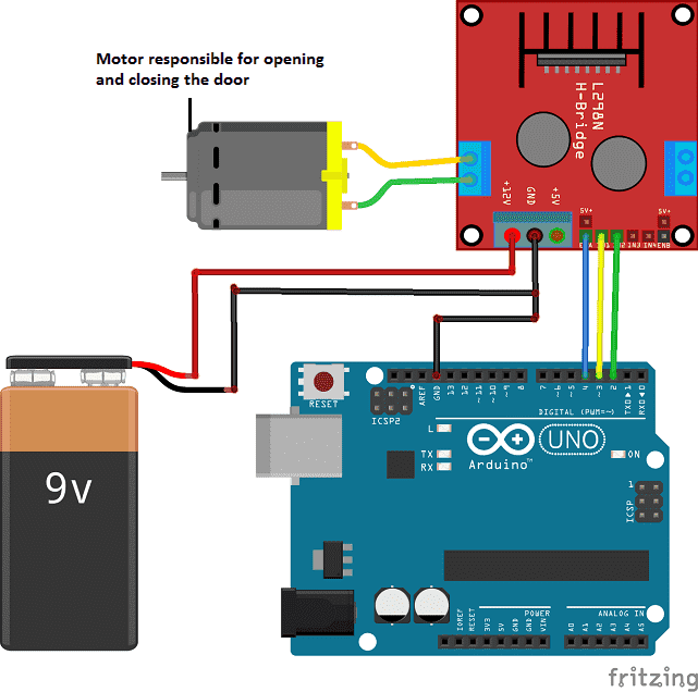 Door security system controlled by Arduino