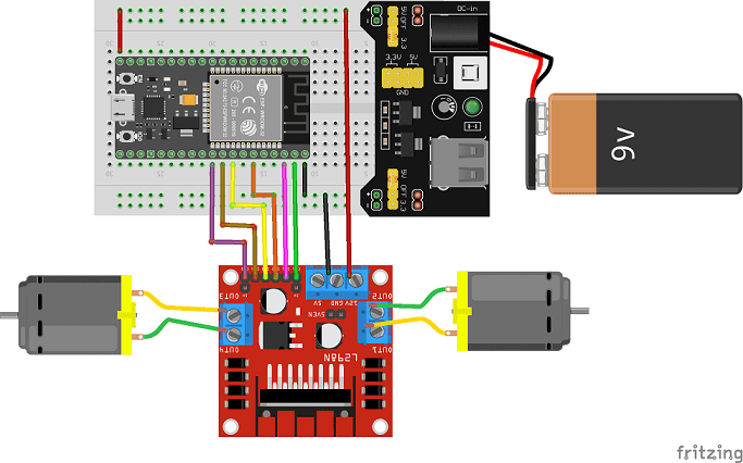 Control a robot car based on esp32 by Bluetooth